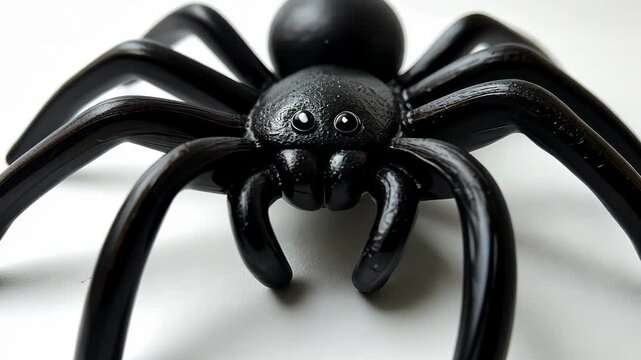 Realistic tarantula model crawling on white surface  detailed movement study