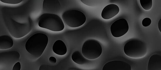 Obraz premium Abstract dark gray 3D texture with holes and curves.