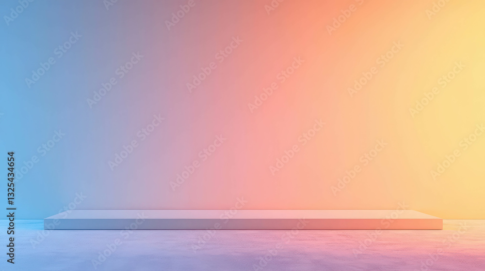 Poster minimalist high fashion backdrop with gradient colors in soft pastel tones for studio use