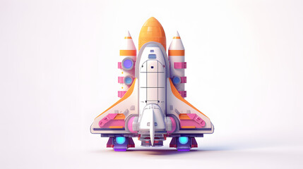 Obraz premium Starship colorful isometric 3D
