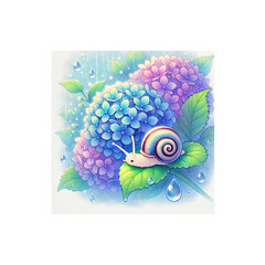 梅雨　雨　紫陽花