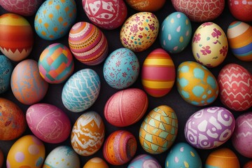 A Kaleidoscope of Easter: A Vivid Collection of Patterned Eggs