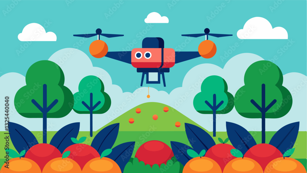 Poster with the help of artificial intelligence a smart drone is able to differentiate between healthy and 