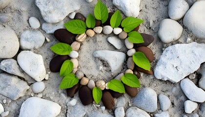 Circle of Stones and Leaves: Unity and Natural Harmony