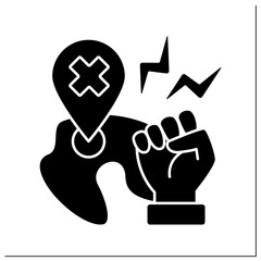 Anti globalism glyph icon.Aggressive behaviors against global processes. Deglobalisation concept. Filled flat sign. Isolated silhouette vector illustration