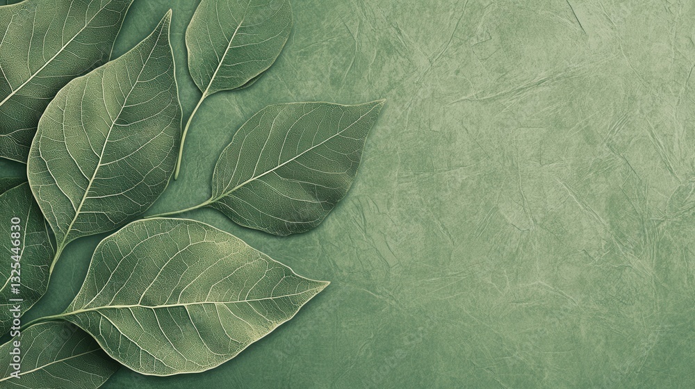 Leinwandbilder natural leaf pattern on green textured background designed for sustainable themes and organic concep