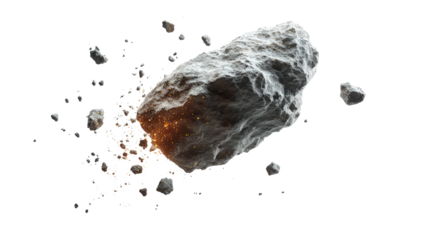 Natural rock and stone fragments on transparent background, cut out. Raw mineral pieces with detailed textures for digital compositing. Perfect for geology, design, and 3D rendering projects