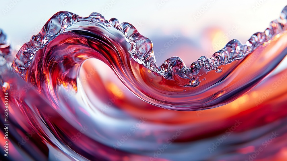 Poster a macro view captures the dynamic curves of liquid movement