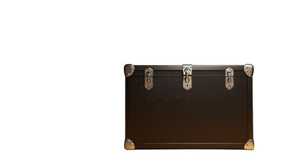 Vintage Black Traveling Trunk with Metal Details Perfect for Adventure and Nostalgia Photography