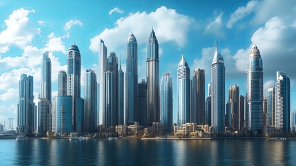 Modern urban skyline with contemporary business buildings in daylight







