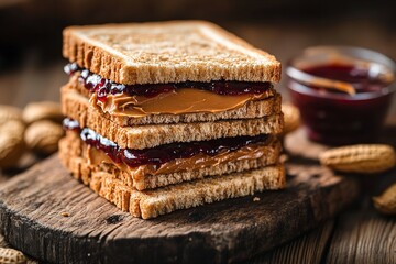 National Peanut Butter and Jelly Day celebration with delicious PB&J sandwich in a creative design