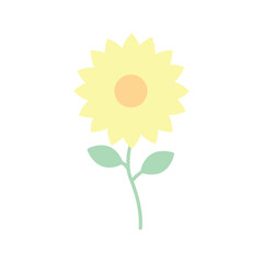flower yellow flat vector design