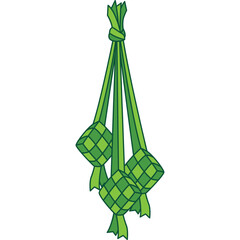 Ketupat Flat Illustration
