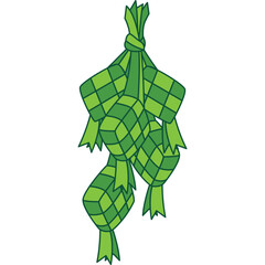 Ketupat Flat Illustration