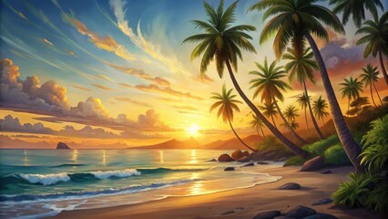 sunset on the beach