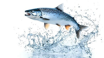 Fototapeta premium fish jumping out of the water on white