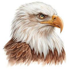 Obraz premium Independence DayWatercolor illustration of majestic bald eagle with detailed feathers