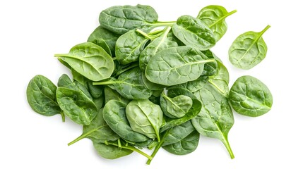 Fototapeta premium Pile of fresh green healthy baby spinach leaves