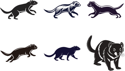 Obraz premium Tasmanian Devil Silhouette Pack Fierce and Wild Graphic Collection.