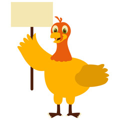 Cartoon Thanksgiving Turkey Illustration. Vector Character Isolated on White Background
