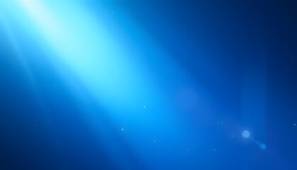Abstract Blue Light Beam Background with Lens Flare and Sparkling Dust