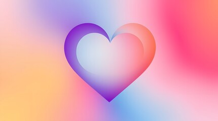 Abstract Heart Shape with Gradient Colors for Valentine's Day Design