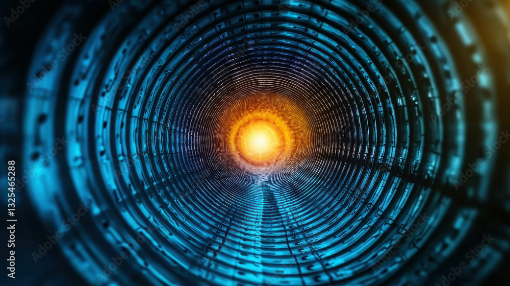 Aufkleber mesmerizing digital vortex with swirling patterns and vibrant center glow