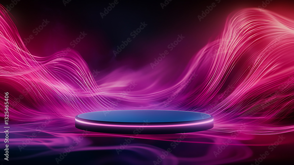 Poster dynamic light patterns virtual studio digital art futuristic aerial motion graphics for creative pro