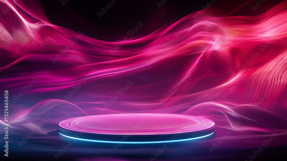 Aufkleber dynamic light waves display modern studio digital art abstract environment aesthetic viewpoint visua