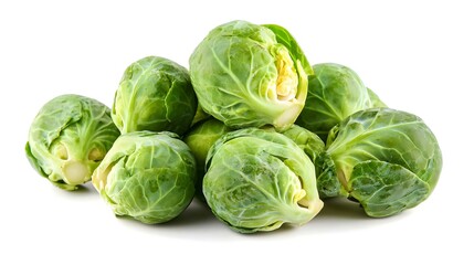 Fototapeta premium fresh green brussels sprouts on white