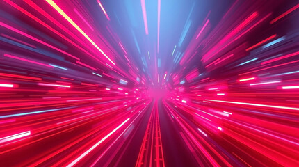 Obraz premium Vibrant Red Neon Light Streaks Abstract Background for Dynamic Promotions