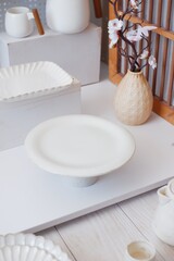 white dishes