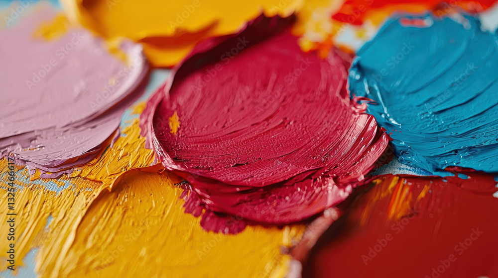 Poster mesmerizing explosion of color and movement on vibrant canvas surface