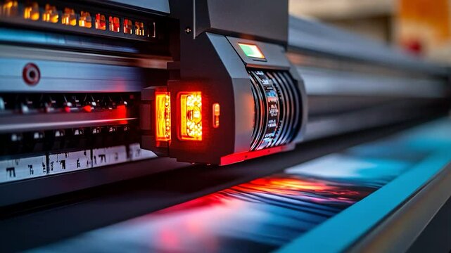 Large format printing machine in action