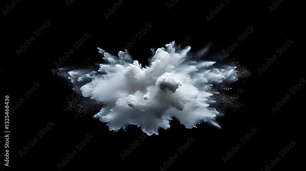 Aufkleber explosive cloud formation studio visual effect dark background close-up creative concept