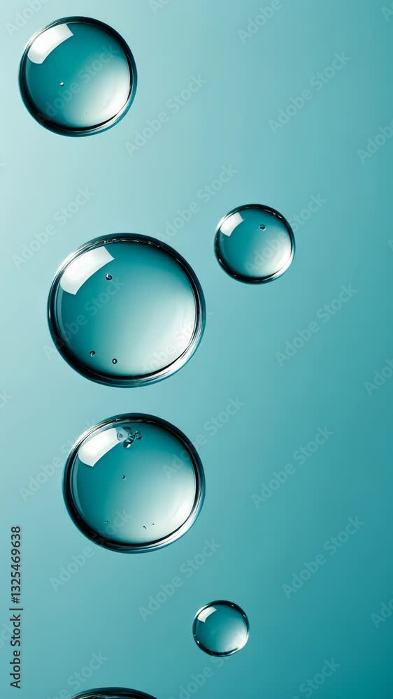 Aufkleber bubbles floating in clear water create a beautiful visual effect in a serene aqua background