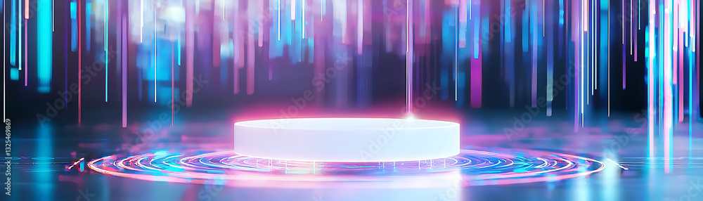 Aufkleber dynamic light display futuristic environment digital art abstract concept vibrant colors high-tech v