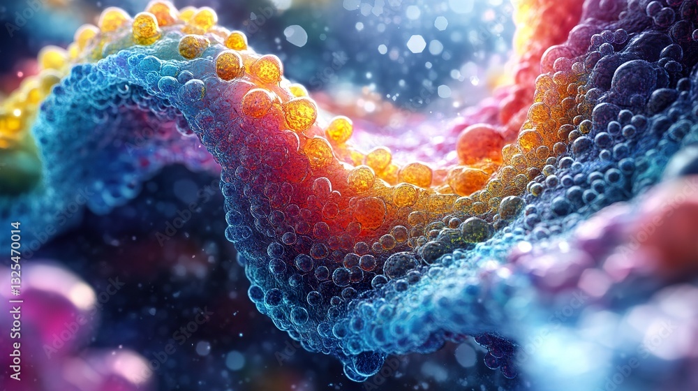 Fototapete a colorful and abstract representation of interconnected organic structures