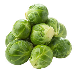 Fototapeta premium Fresh Brussels Sprouts Isolated on White Background