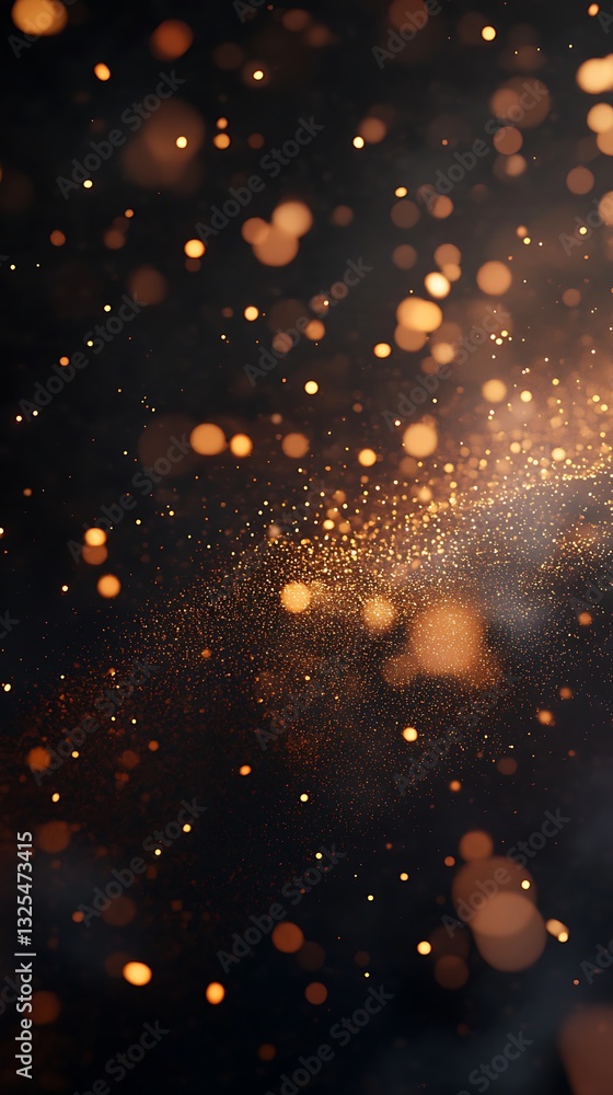 Wall mural a blurred background filled with golden sparkles and bokeh effects, creating a dreamy atmosphere.