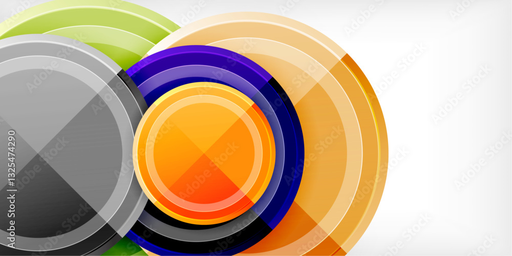 Poster Minimal geometric abstract background. Circle triangle design