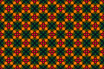 Orange Flowers Seamless Pattern