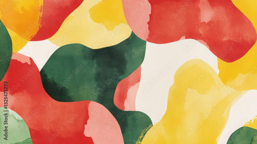 Poster abstract painting style of overlapping spots in vibrant colors pattern