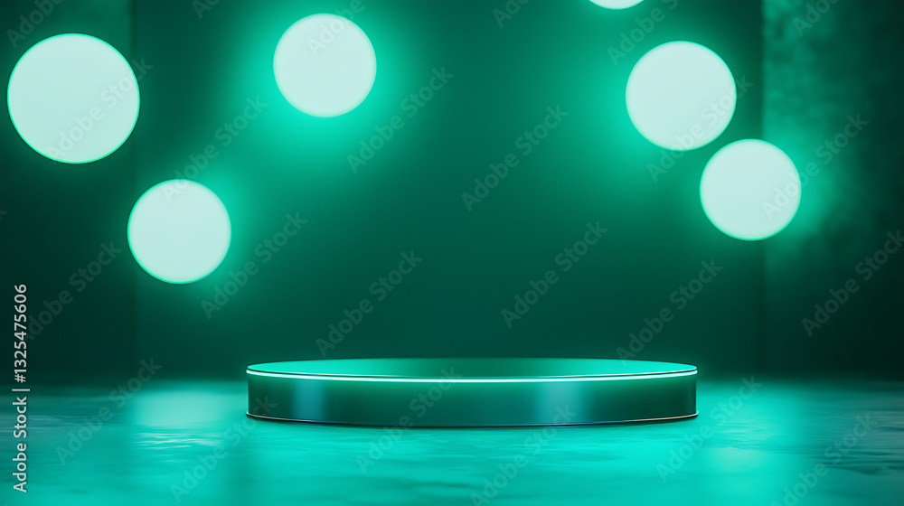 Poster illuminated stage setup for dynamic performances studio visual presentation creative environment clo