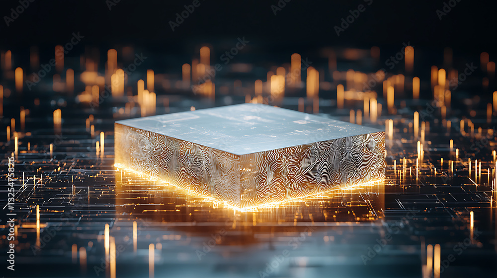 Poster exploring innovative technology concepts digital environment 3d graphics modern viewpoint