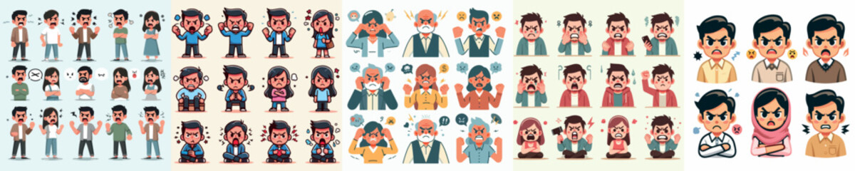 Angry People Vector Image Set 