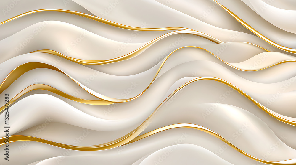 Poster elegant wave patterns digital design abstract art soft tones close-up modern aesthetic