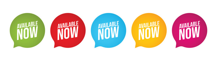 Available now bubles vector icon set 
