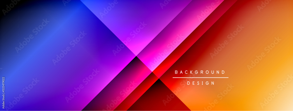 Poster Colorful gradient with lines made of shadow and light. Creative background