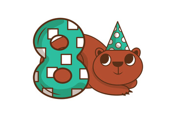 Bear 8th Birthday Character
